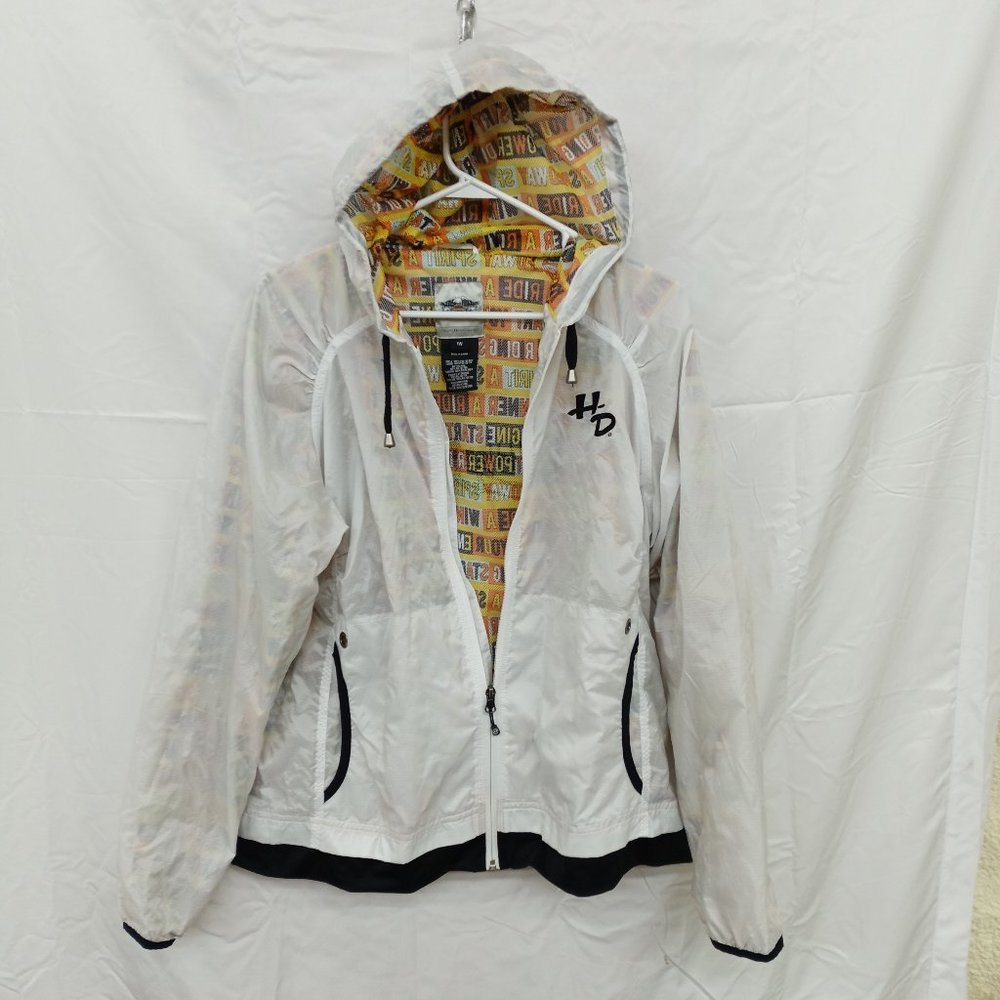 Harley Davidson Windbreaker Jacket Transparent Letter Block Spell Out